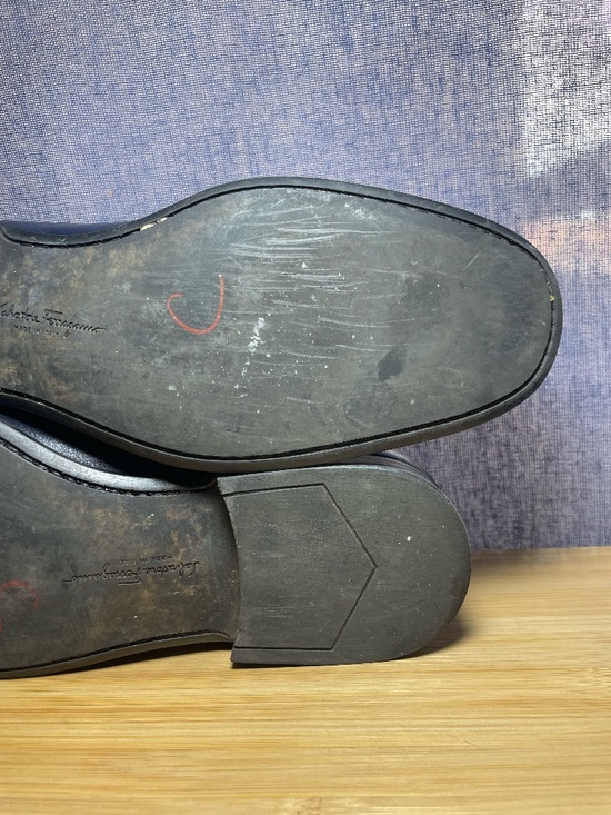 Salvatore Ferragamo Gancini Bit Loafers Mens 8.5 D Navy Blue Leather Italy EUC! main image 10